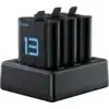 Telesin Oplader voor 3 batterijen + 2x accu GoPro 9/10/11/12