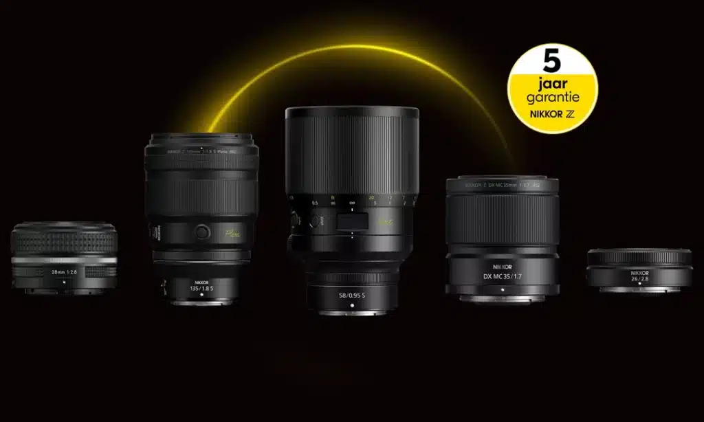 Nikon Z lenzen 5 jaar garantie
