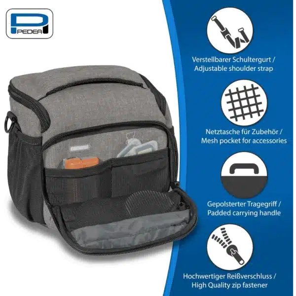 PEDEA Camera Bag Large Fashion Pro (Light) Grey