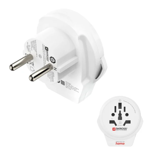 Hama Reisadapter World To Europe USB For 2-EN 3-POLE Devices 1X USB