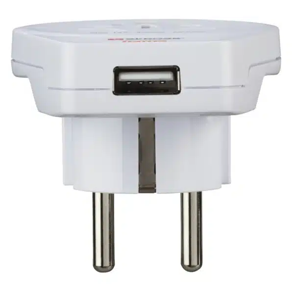 Hama Reisadapter World To Europe USB For 2-EN 3-POLE Devices 1X USB