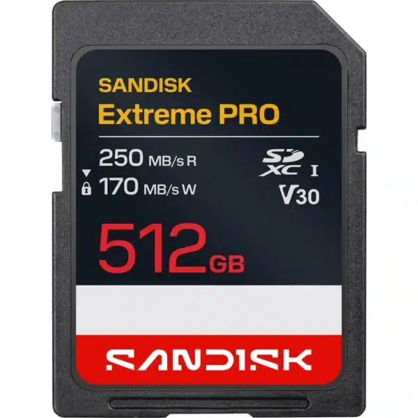 SanDisk SDXC Extreme PRO 512GB UHS-I-V30-U3-250/170MB/s-4K UHD