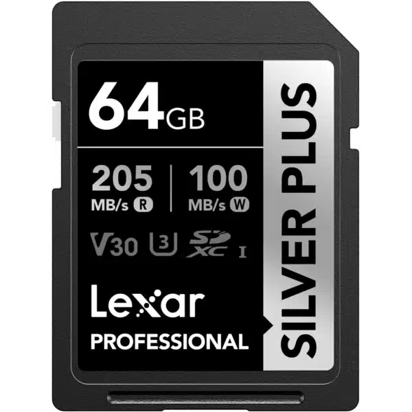 Lexar SD Silver Plus UHS-1 64GB V30 R205/W150MB/s