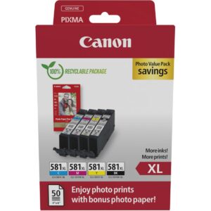 Canon CLI-581XL BK/C/M/Y Photo Value Pack