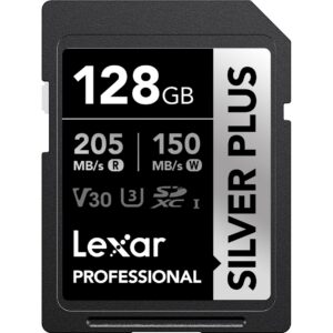 Lexar SD Silver Plus UHS-1 128GB V30 R205/W150MB/s